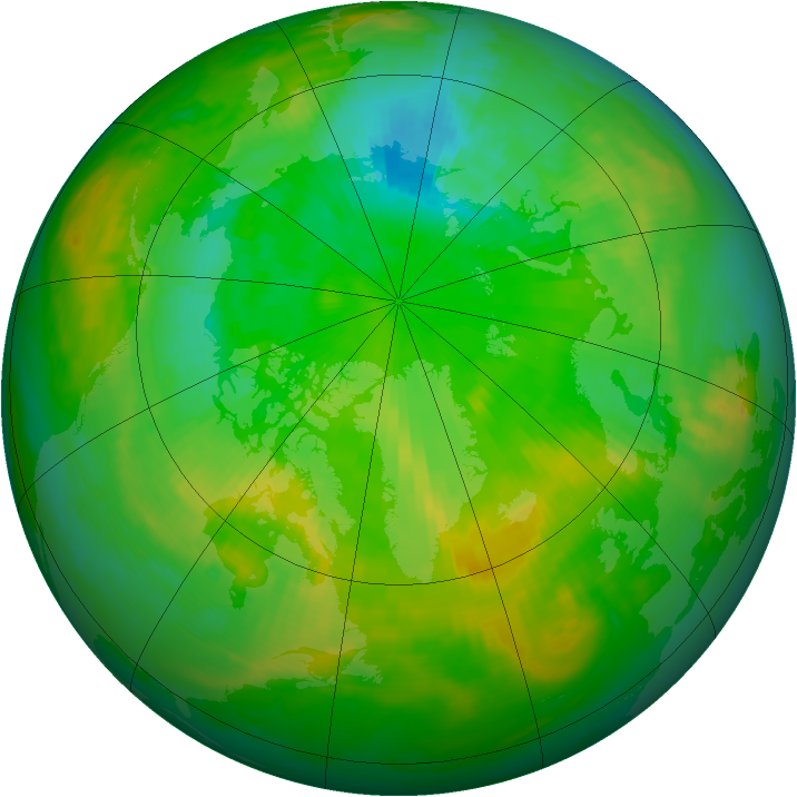 Arctic ozone map for 24 July 1980